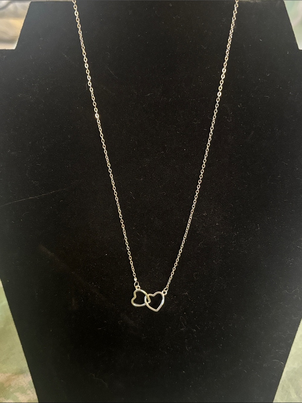 Delicate Double Heart Pendant Necklace